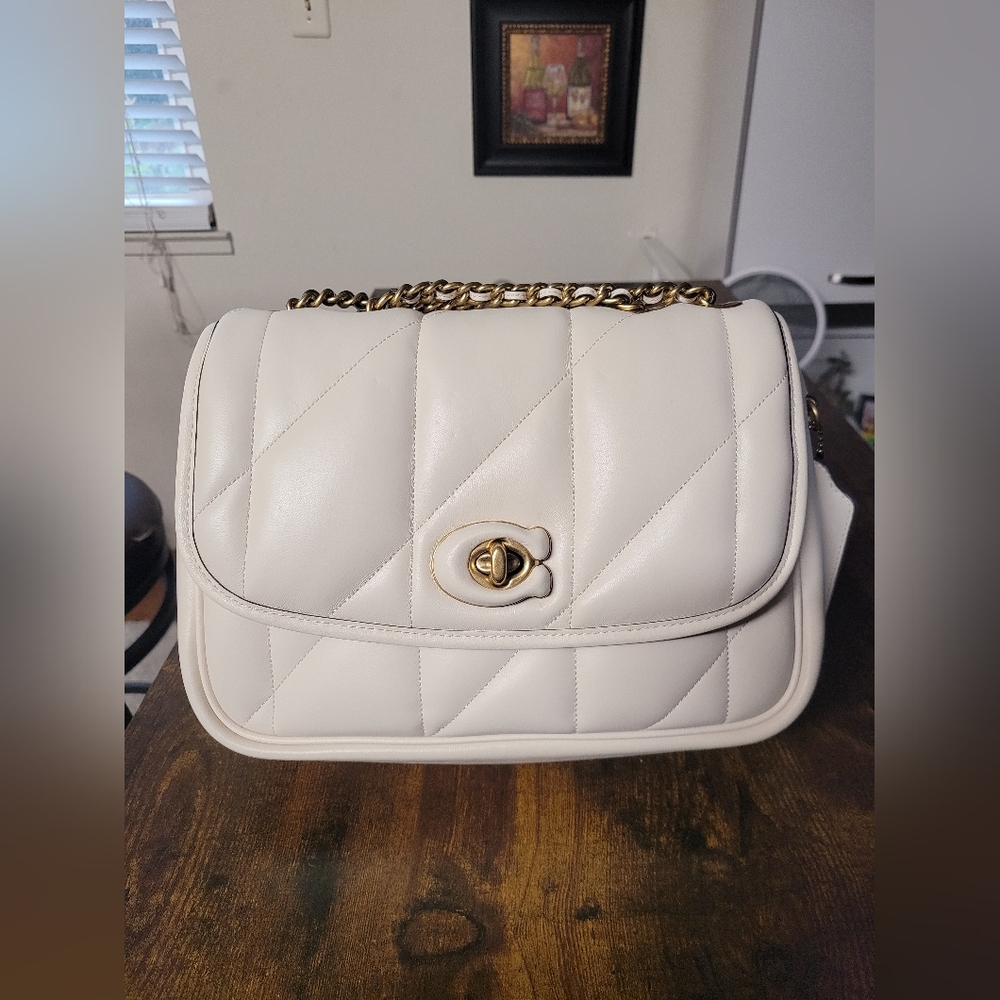 Coach Pillow Madison 26 Quilted Shoulder Bag. Color: Chalk